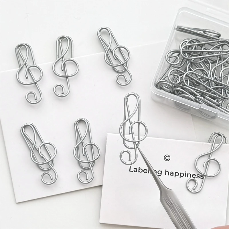 Office Supply Office Stationery Items - 20/50pcs Musical Note Metal Paper Clips