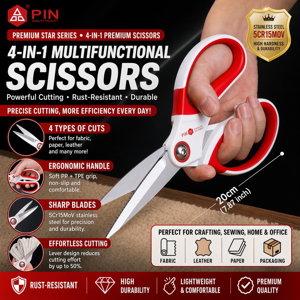 Scissors Stainless Craft - Multi-Function Scissors 5Cr15MoV Stainless Steel Sharp