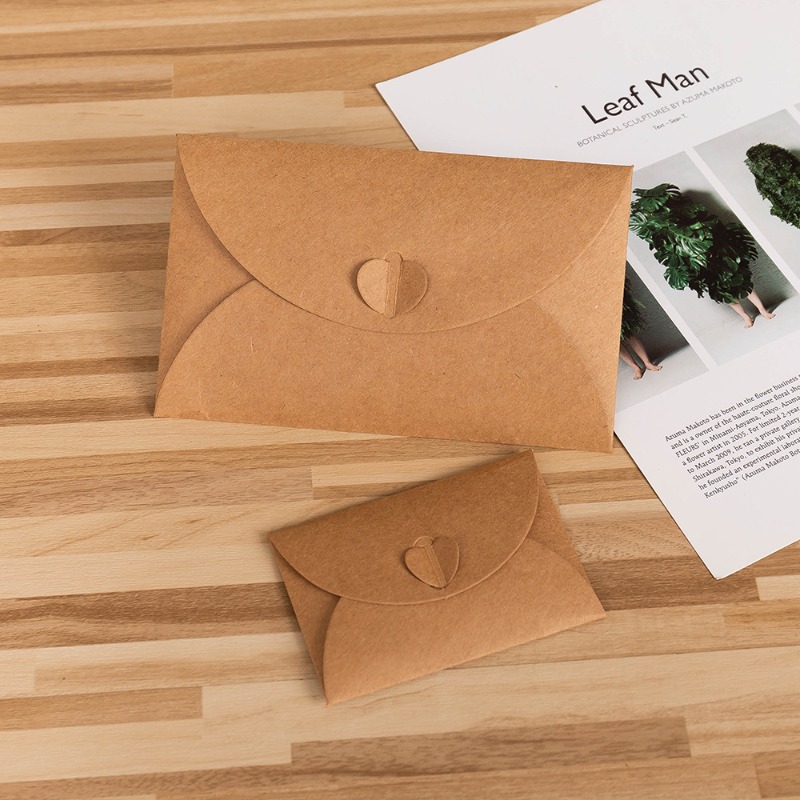 10Pcs Gold Foil Heart Kraft Pa - Letter Envelope Kraft ulasan dan harga