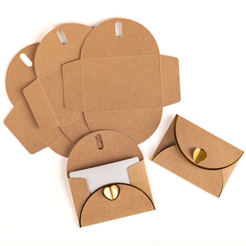 10Pcs Gold Foil Heart Kraft Pa - Letter Envelope Kraft ulasan dan harga