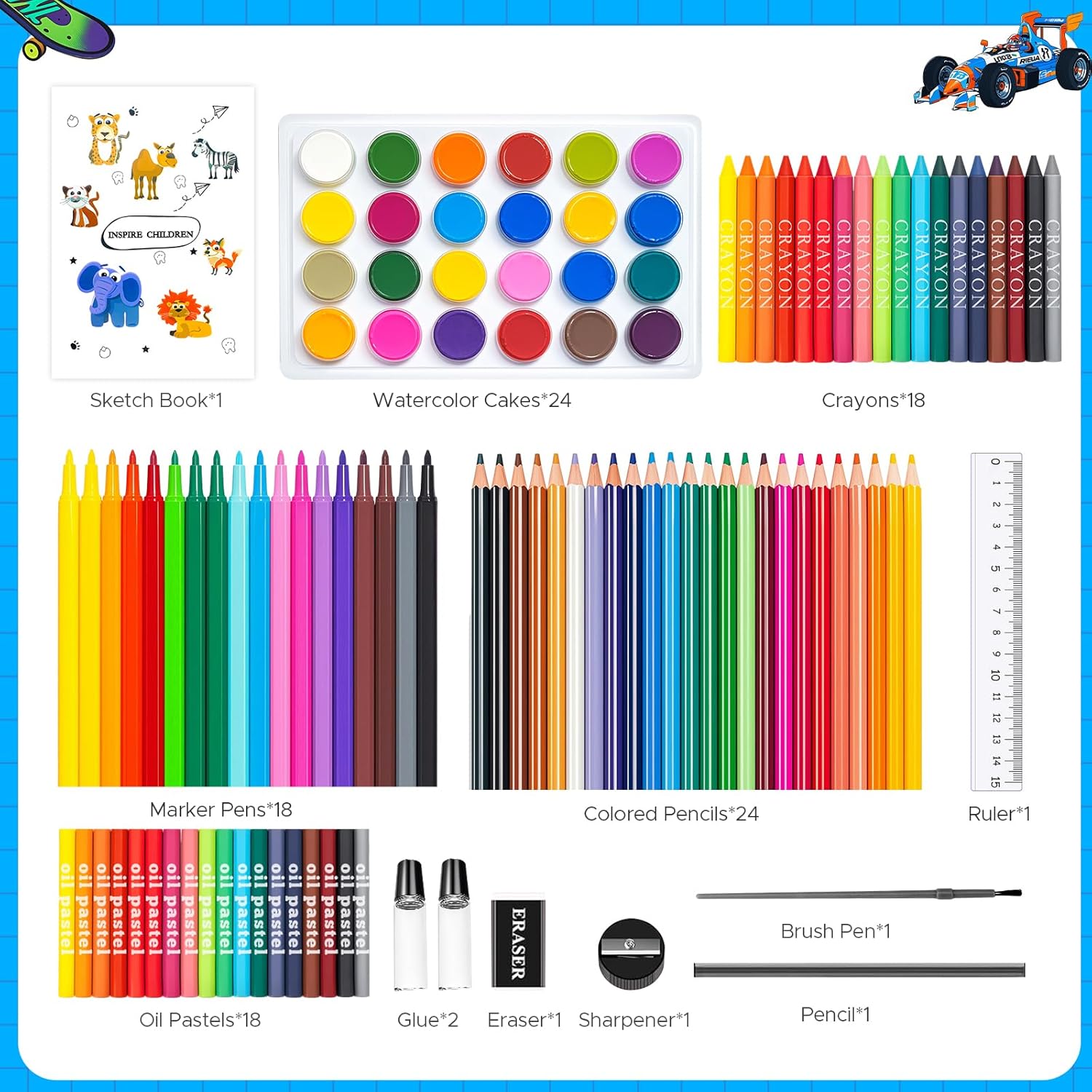110PCS Arts & Crafts Supplies  - Highlighter Set Pastel ulasan dan harga