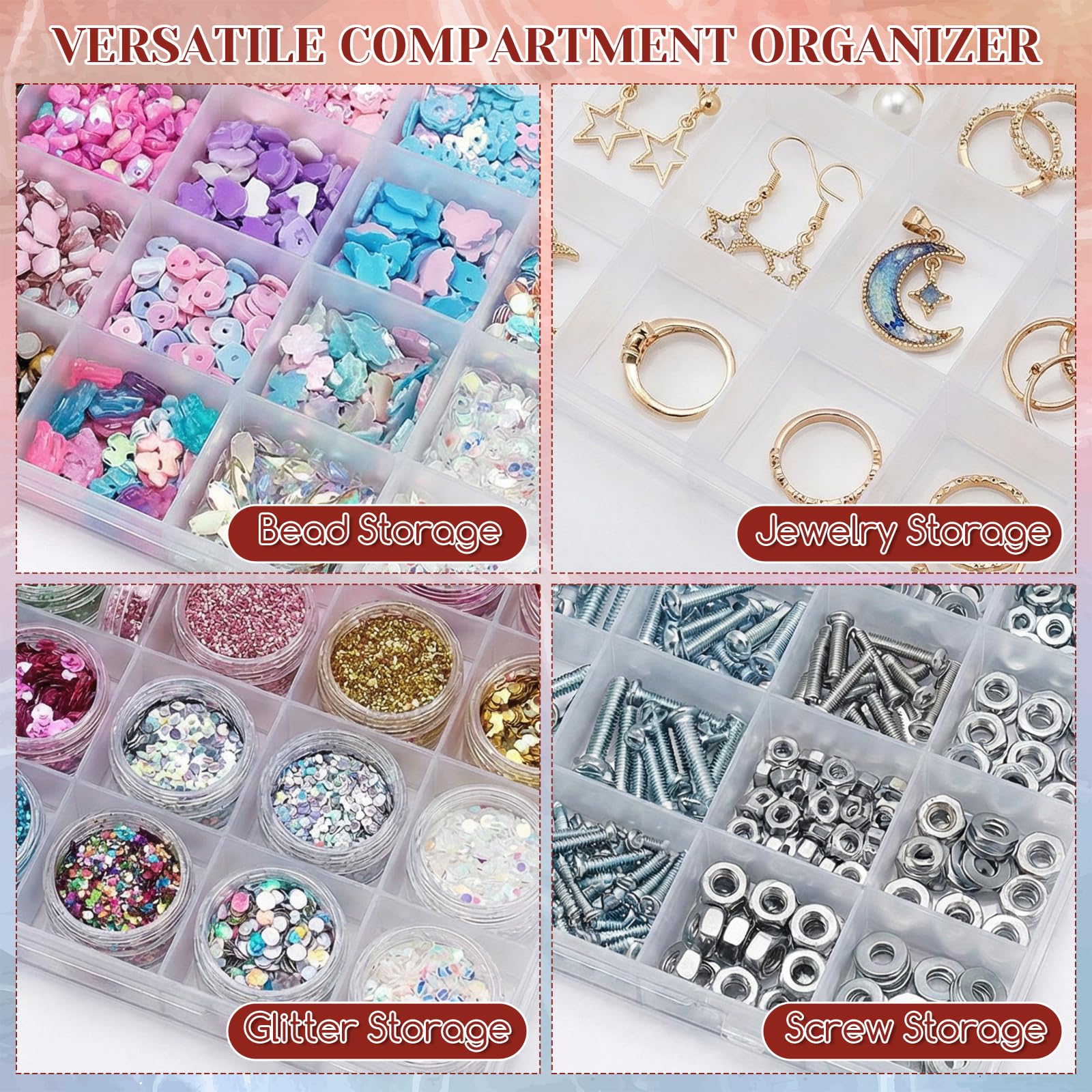 24-Grid Plastic Organizer Box  - Washi Tape Set ulasan dan harga