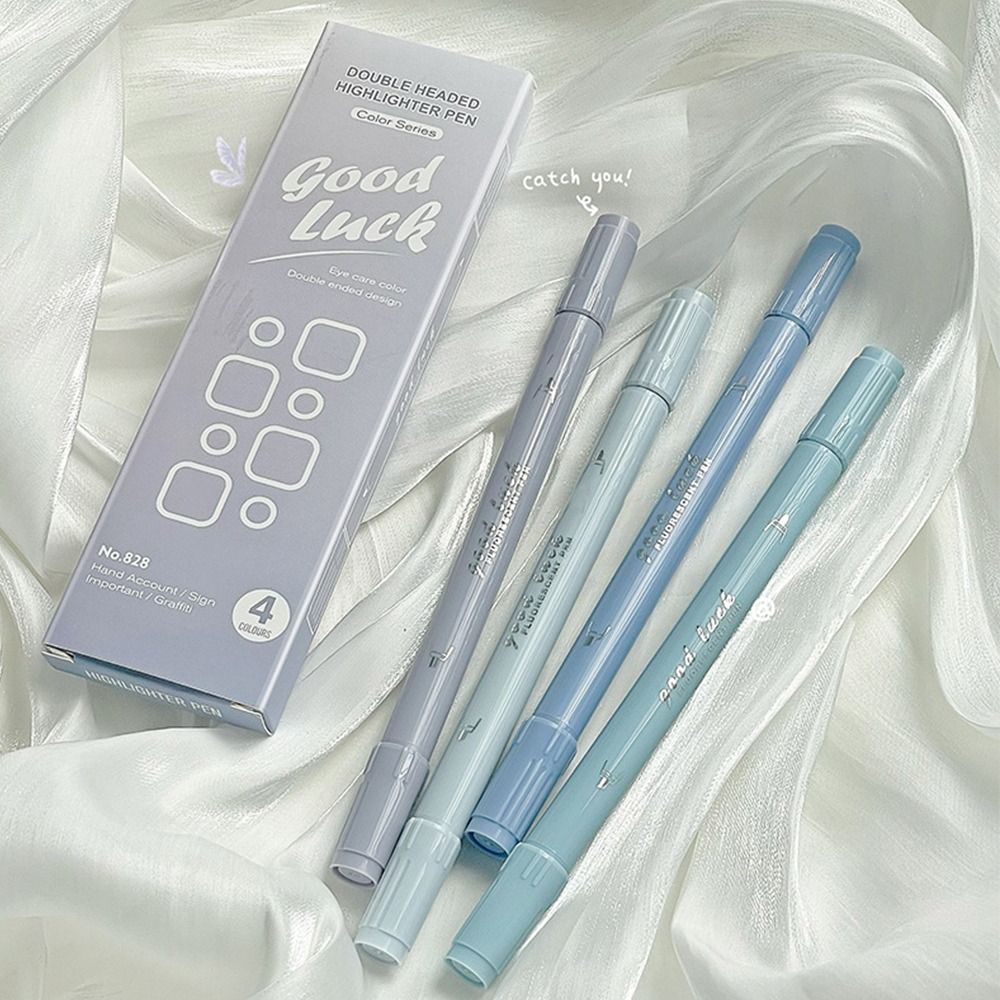 4Colors Double Head Fluorescen - Highlighter Set Pastel ulasan dan harga