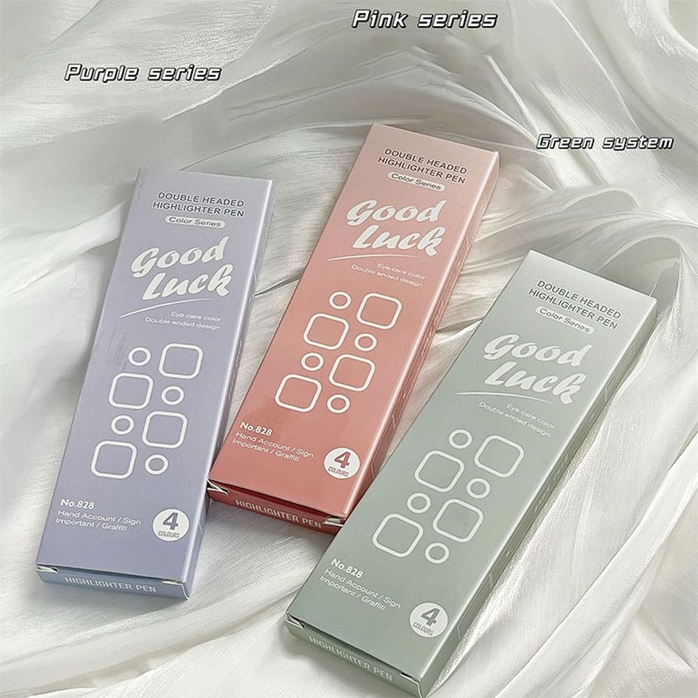 4Colors Double Head Fluorescen - Highlighter Set Pastel ulasan dan harga