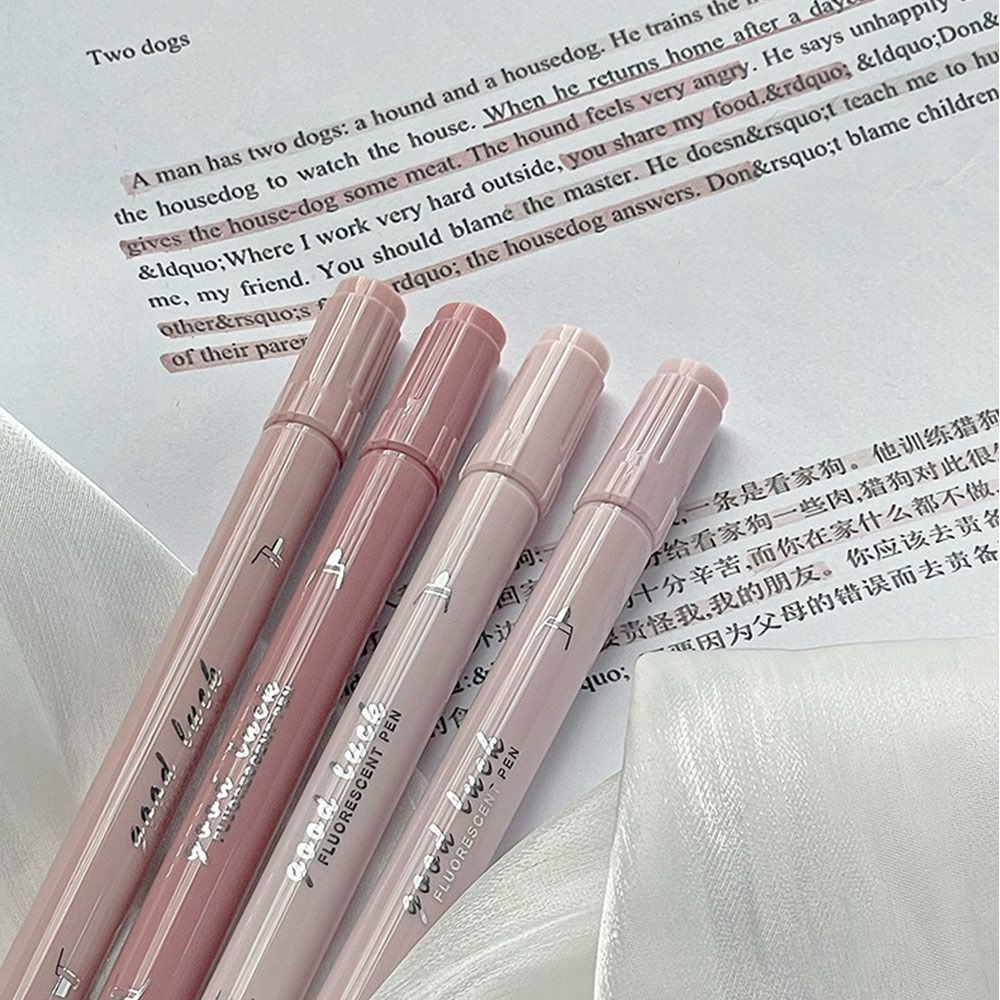 4Colors Double Head Fluorescen - Highlighter Set Pastel ulasan dan harga