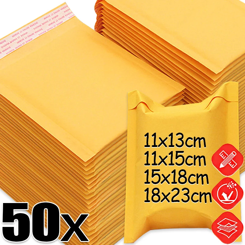 50/10x Kraft Paper Bubble Mail - Letter Envelope Kraft ulasan dan harga